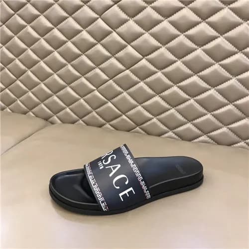 Versace 2021 Men's Leather Slipper,VERS0592 - … - 1