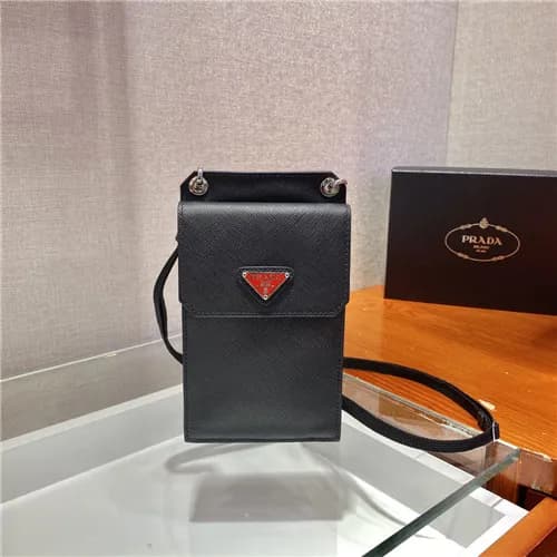 [프라다]Prada 2021 Men's Leather Phone Bag,11cmPR… - 1