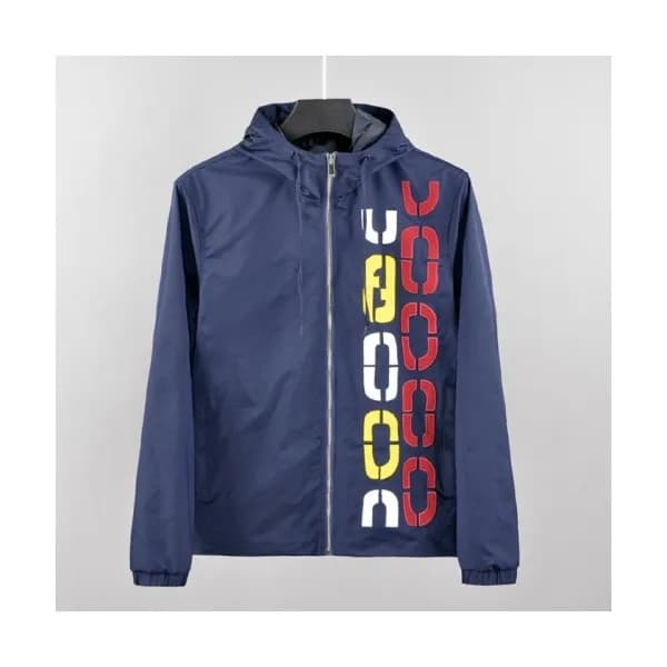 Fendi Mens Logo Casual Blouson Navy - 펜디 남성 로고 캐쥬… - 1