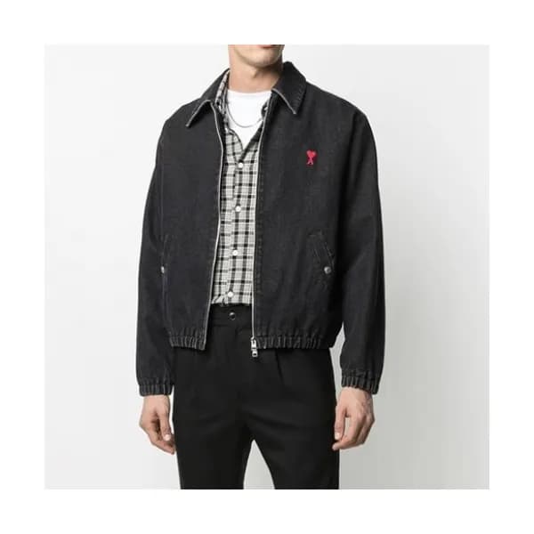 Ami Mens Logo Casual Jackets Black - 아미 2021 남성 로… - 1