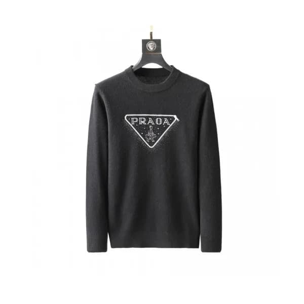 Prada Mens Crew-neck Sweaters Black - 프라다 2021 남성… - 1