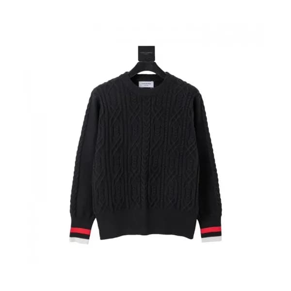 Thom Browne Mm/Wm Strap Crew-neck Wool Sweaters B… - 1