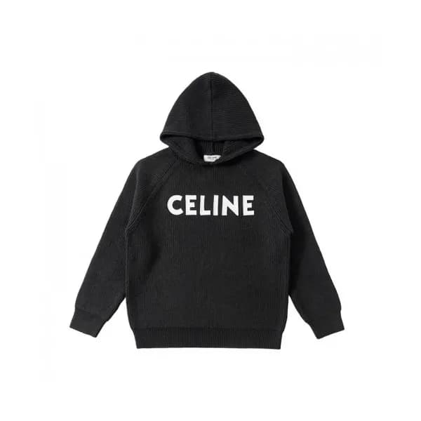 Celine Mm/Wm Logo Cotton Hoodie Black - 셀린느 2021 … - 1