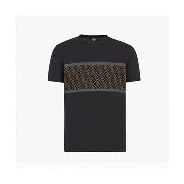 펜디 남성 크루넥 블랙 반팔티 - Mens Black Tshirts - fen01152x - 1