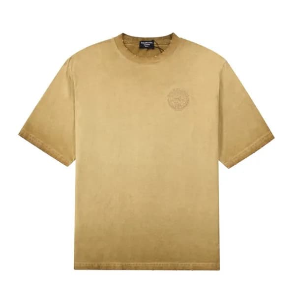 발렌시아가 남성 크루넥 옐로우 반팔티 - Mens Yellow Tshirts - bal01… - 1