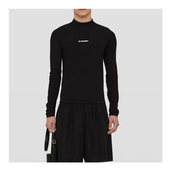 질샌더 남성 클래식 블랙 긴팔티 - Mens Black Tshirts - jil0047x - 1