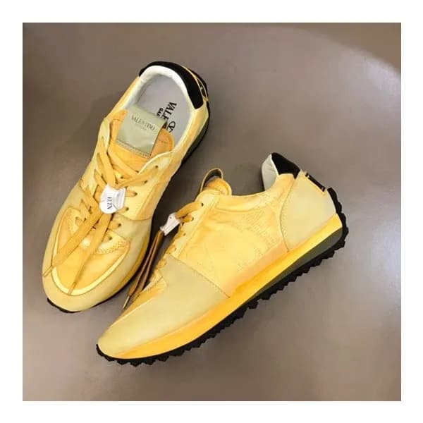 발렌티노 남성 트렌디 옐로우 스니커즈 - Mens Yellow Sneakers - val0… - 1