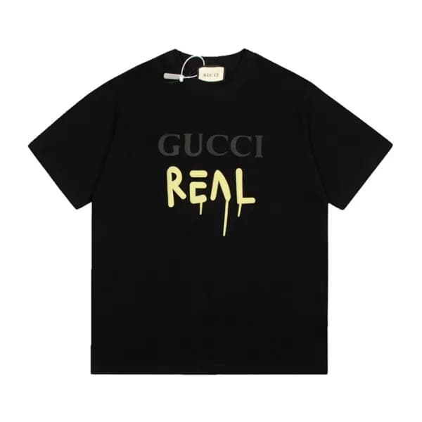 구찌 남/녀 블랙 크루넥 반팔티 - Unisex Black Tshirts - guc0493… - 1