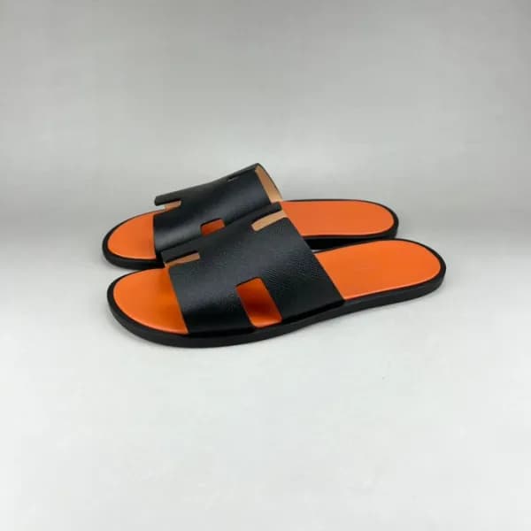 에르메스 남성 블랙 이지미르 - Mens Black Slippers - her0828x - 1