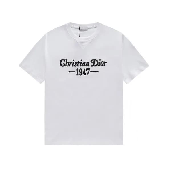 디올 남성 화이트 크루넥 반팔티 - Mens White Tshirts - dio01982x - 1