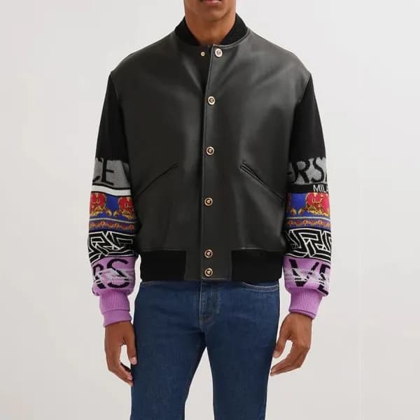베르사체 남성 캐쥬얼 가죽 자켓 - Versace Mens Black Jackets - v… - 1