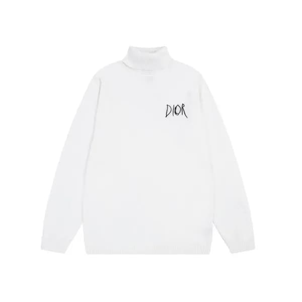 디올 남성 화이트 터틀넥 스웨터 - Dior Mens White Sweaters - di0… - 1