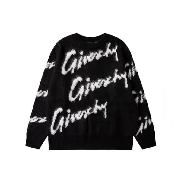 지방시 남성 블랙 크루넥 니트 - Givenchy Mens Black Knits - giv… - 1
