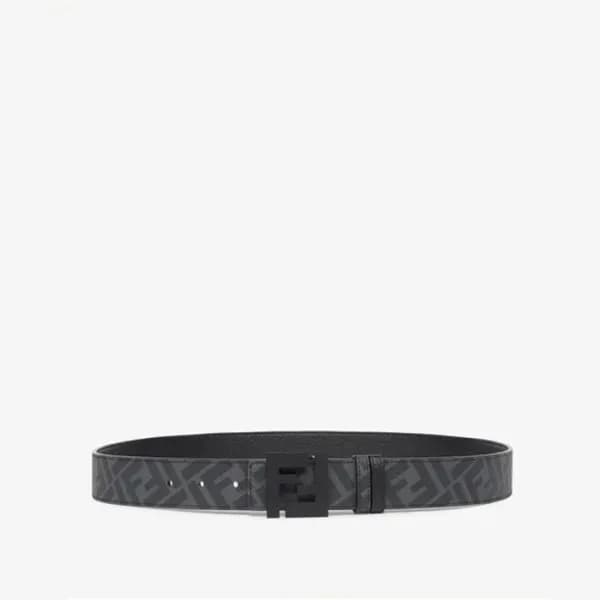 펜디 남성 시그니처 블랙 그레이 벨트 - Fendi Mens Black Belts - fe… - 1