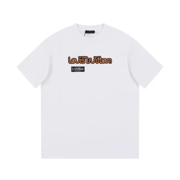 루이비통 남성 화이트 크루넥 반팔티 - Louis vuitton Mens White Sho… - 1