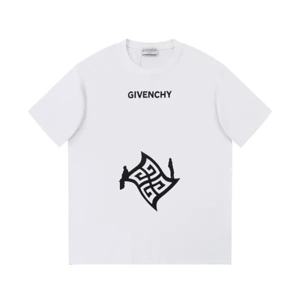 지방시 남성 크루넥 화이트 반팔티 - Givenchy Mens White Short Sle… - 1