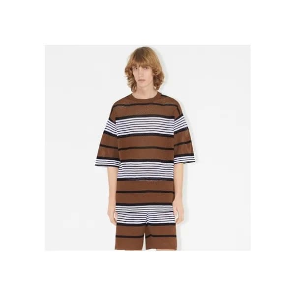 버버리 남성 브라운 크루넥 반팔티 - Burberry Mens Brown Tshirts -… - 1