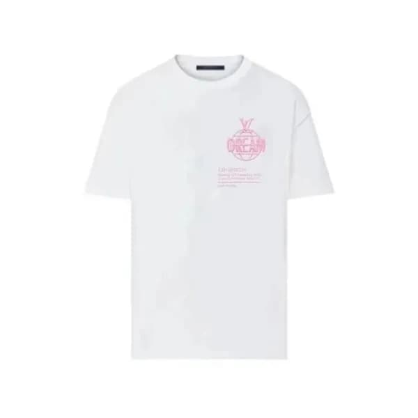 루이비통 남성 아이보리 크루넥 반팔티 - Louis vuitton Mens Ivory Sh… - 1