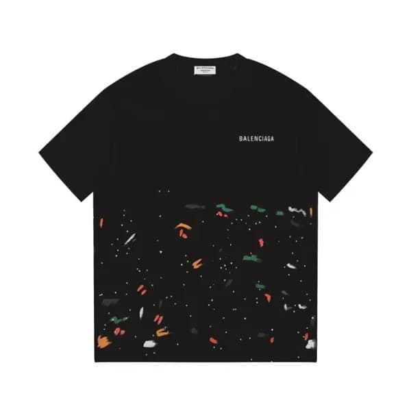 발렌시아가 남성 블랙 크루넥 반팔티 - Balenciaga Mens Black Short … - 1