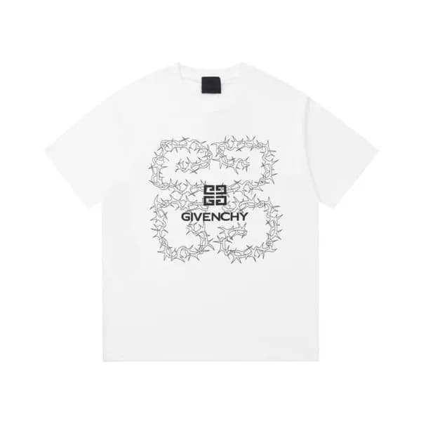지방시 남성 크루넥 화이트 반팔티 - Givenchy Mens White Short Sle… - 1