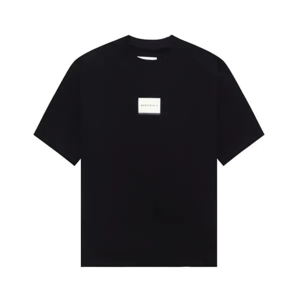 메종마르지엘라 남/녀 크루넥 블랙 반팔티 - Maison Margiela Unisex Bl… - 1