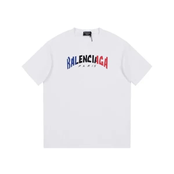 발렌시아가 남성 화이트 크루넥 반팔티 - Balenciaga Mens White Short… - 1