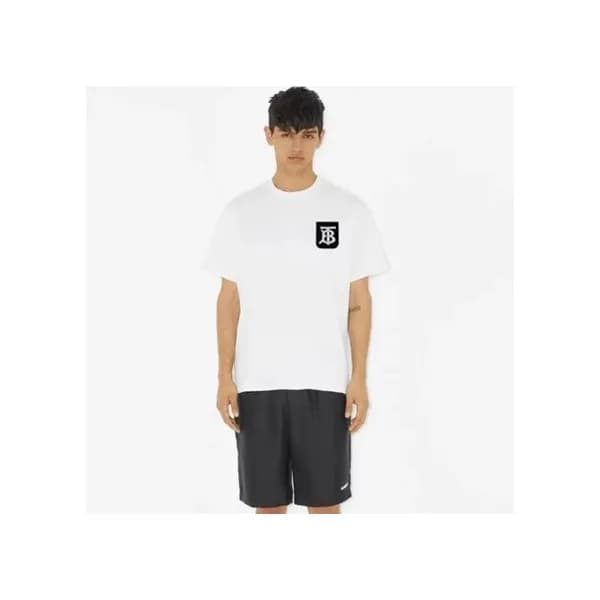 버버리 남/녀 화이트 반팔티 - Burberry Unisex White Short Slee… - 1