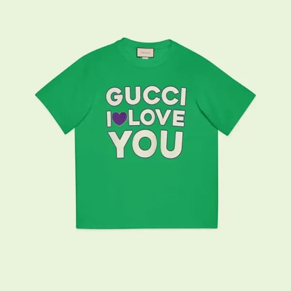 구찌 남/녀 그린 크루넥 반팔티 - Gucci Unisex Green Short sleev… - 1