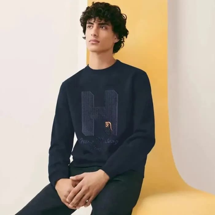 에르메스 남성 모던 네이비 맨투맨 - Hermes Mens Navy Tshirts - he… - 1