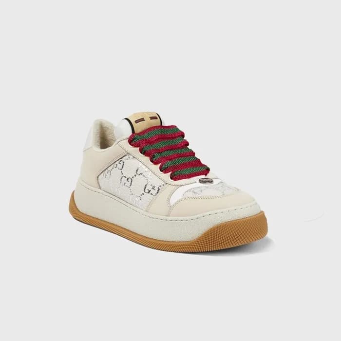 구찌 여성 스크리너 GG 베이지 캔버스 스니커즈 【매장-150만원대】 - Gucci Wom… - 1