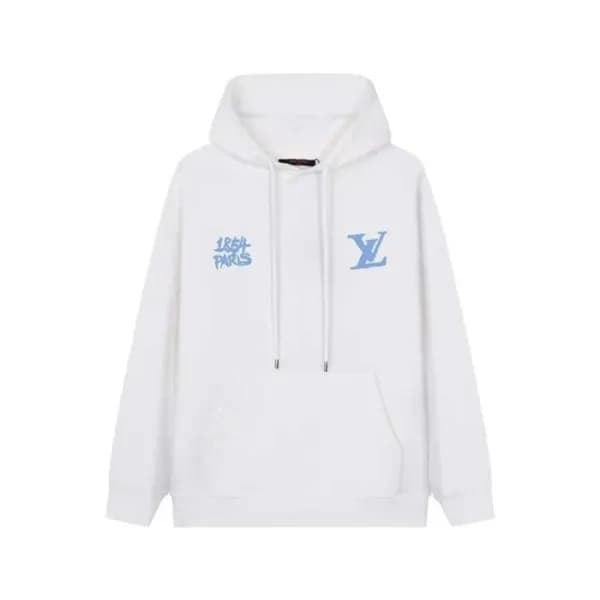 루이비통 남성 화이트 후디 - Louis vuitton Mens White Hoodie -… - 1