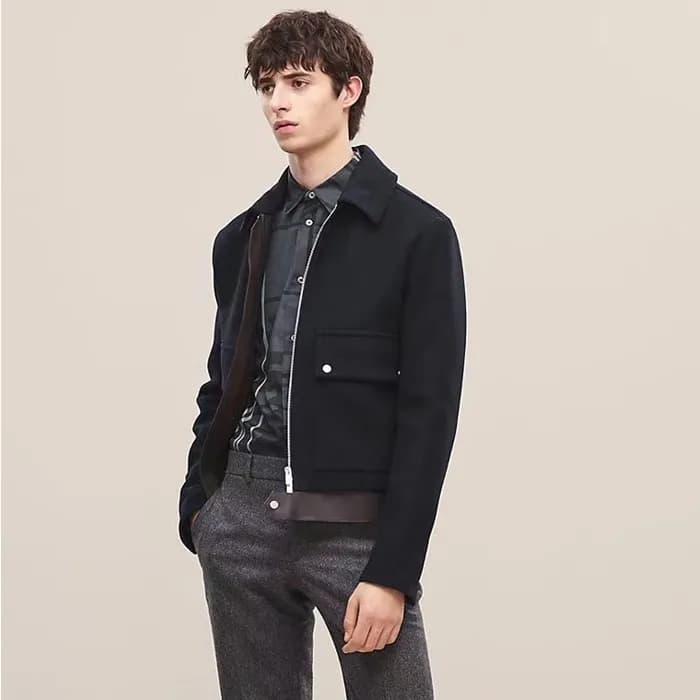 에르메스 남성 모던 블랙 가죽 자켓 - Hermes Mens Black Jackets - … - 1