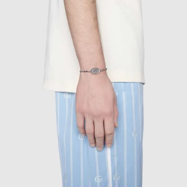 구찌 남/녀 화이트 골드 팔찌 - Gucci Unisex White Gold Bangle … - 1