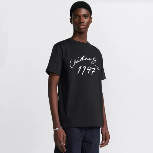 디올 남성 블랙 반팔 티셔츠 - Dior Mens Black Tshirts - dic633… - 1