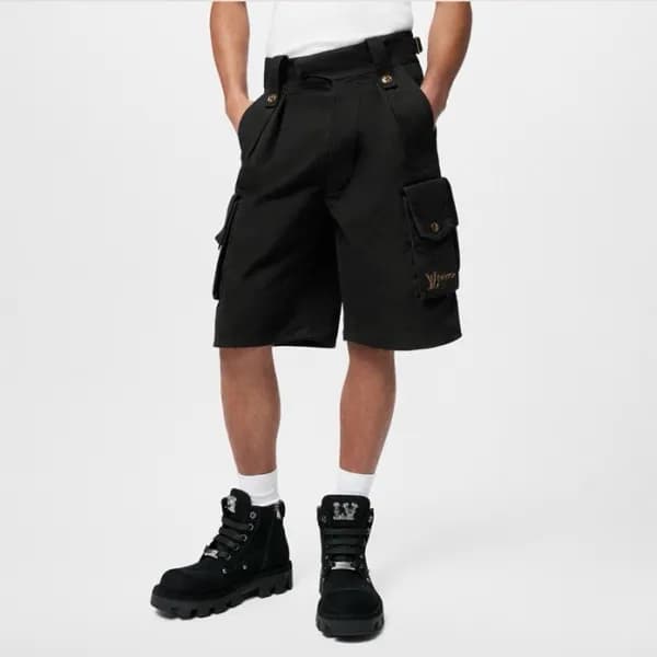 루이비통 남성 블랙 반바지 - Louis vuitton Mens Black Half-pan… - 1
