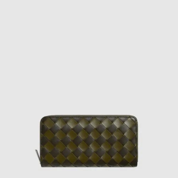 보테가 베네타 남성 인트레치아토 지퍼 어라운드 지갑 - Bottega veneta Mens… - 1