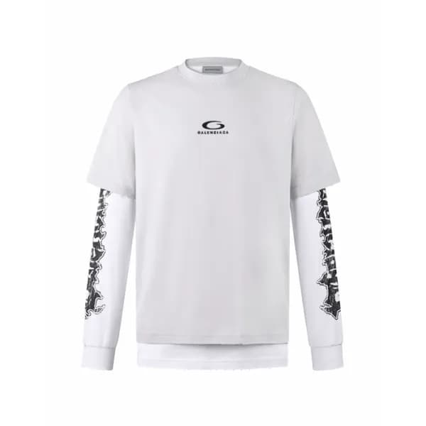발렌시아가 남성 라운드 긴팔티 - Balenciaga Mens Round Tshirt - … - 1