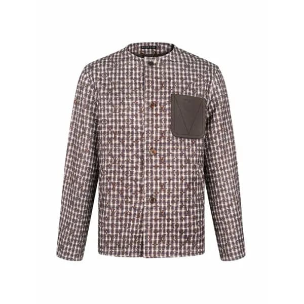 루이비통 남성 모노그램 시크 칼라리스 트위드 재킷 - Louis vuitton Mens Monogram Chic Collarless Tweed Jacket - lvc16570x - 1