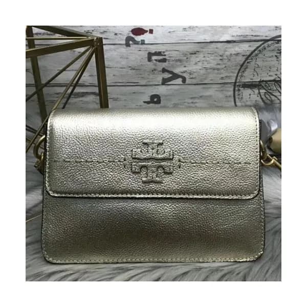 Tory Burch Leather Light Gold Mcgraw Shoulder Bag,… - 1