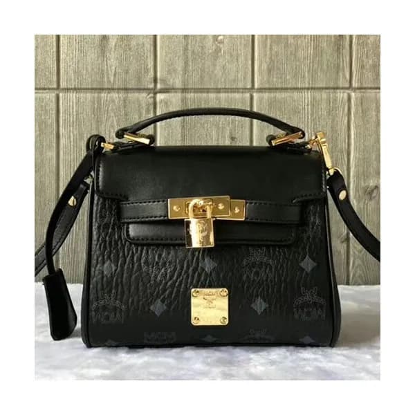 MCM Visetos Leather Tote Shoulder Bag,18.5cm - 엠씨엠… - 1