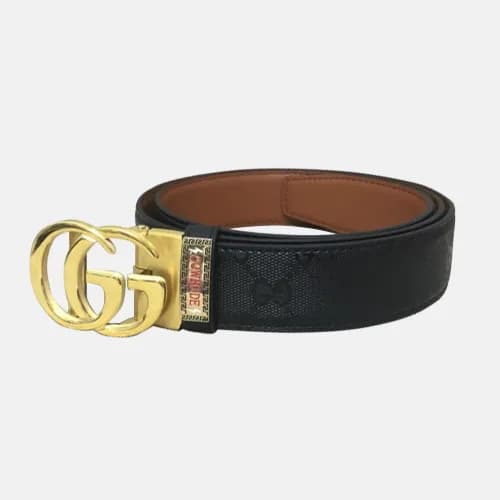 Gucci 2019 Mens Signature GG Logo Steel Buckle Lea… - 1