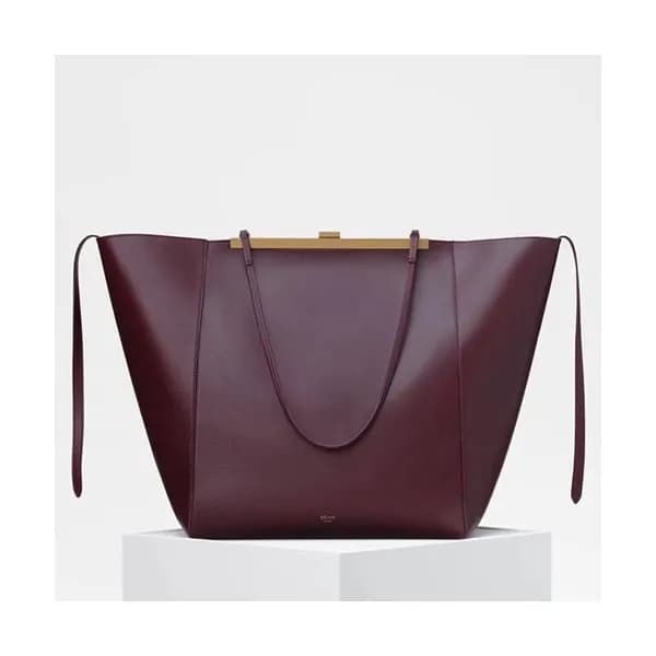 Celine Cabas Clasp Leather Tote Bag,30CM - 셀린느 카바스… - 1