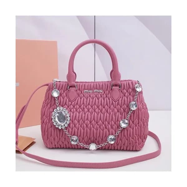 MiuMiu 2019 Matelasse Crystal Tote Shoulder Bag,24… - 1