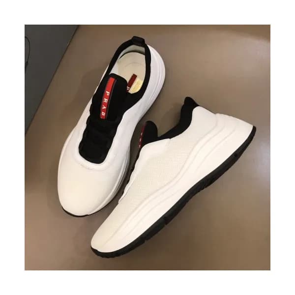 Prada 2019 Mens Casual Logo Leather Two-tone Runn… - 1