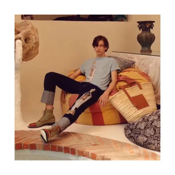 Loewe 2019 Mm/Wm Logo Cotton Short Sleeved Tshirt … - 1