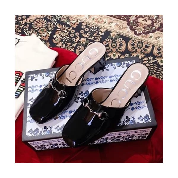 Gucci 2019 Ladies Leather Middle-heel Bloafer - 구찌… - 1