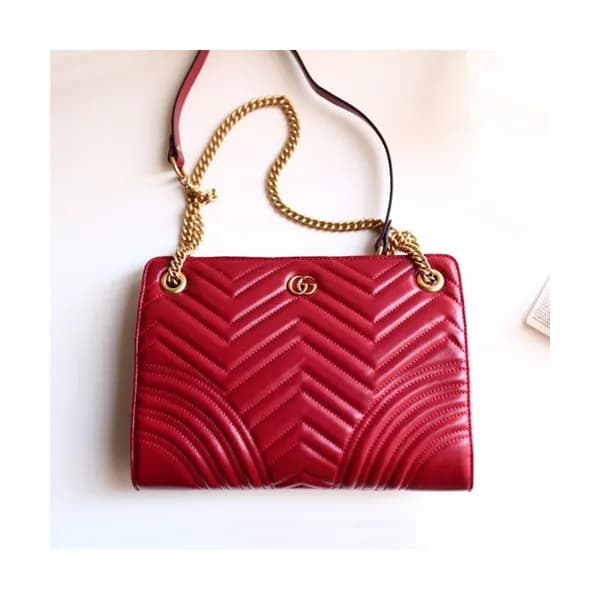 Gucci 2019 Marmont Matlase Leather Chain Shoulder … - 1