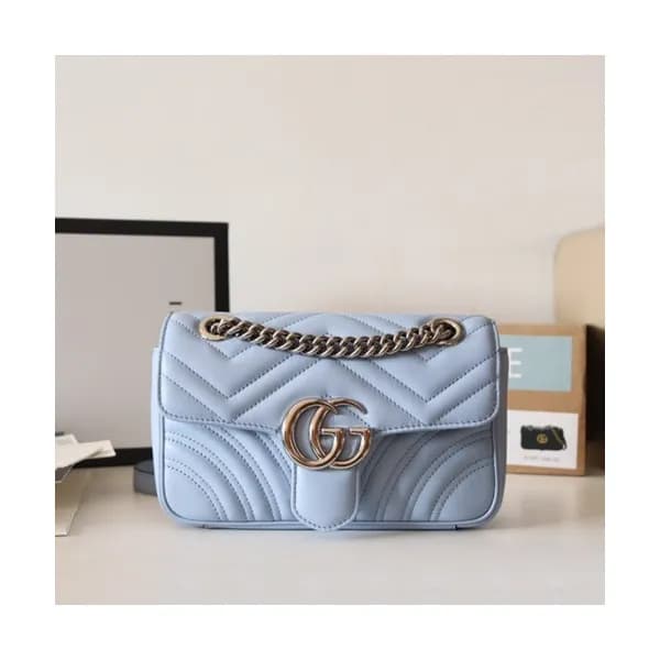 Gucci 2020 GG Marmont Matlase Women Shoulder Bag,2… - 1