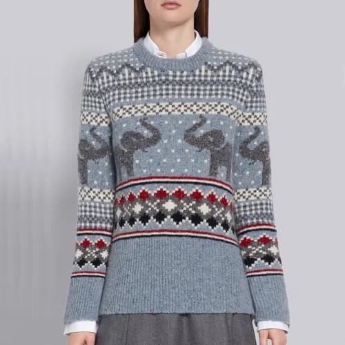 [톰브라운]Thom Browne 2020 Womens Strap Crew-neck Wool… - 1