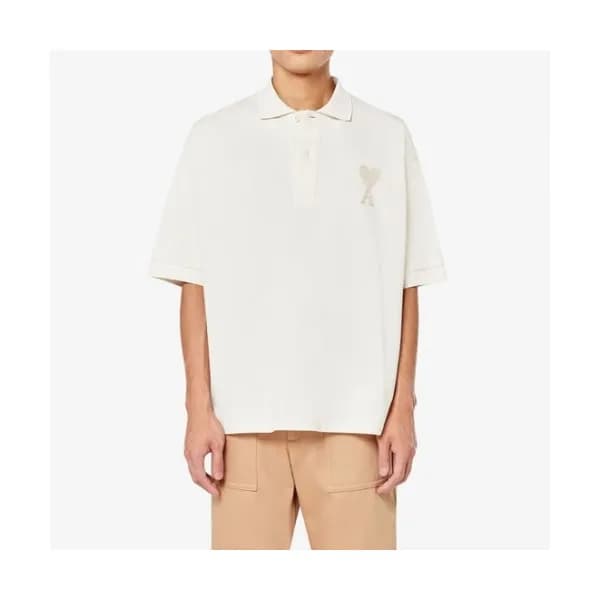 Ami Mm/Wm Casual Cotton Short Sleeved Tshirt Ivory… - 1